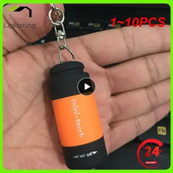 1 ~ 10ШТ Карманный светодиодный фонарик USB Перезаряжаемый Мини-брелок для кемпинга Яркий фонарик Портативный Водонепроницаемый Большой Емкости