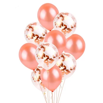 10 шт. Украшение для свадьбы, Дня рождения, Воздушный шар из розового золота, Конфетти, Латексный воздушный шар
