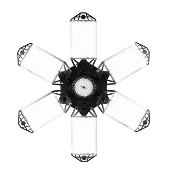 2 шт. Светильник в подвале, 160 Вт, Гаражный светильник с 6 регулируемыми панелями, Деформируемый Складной Потолочный светильник E26 / E27, держатель для розетки