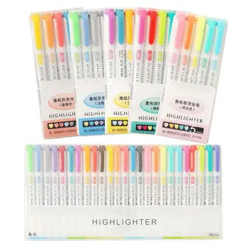 25 Цветов Симпатичная ручка-хайлайтер с двойной головкой, Художественный маркер, Японская флуоресцентная ручка Sofe, Школьные Канцелярские принадлежности для офиса