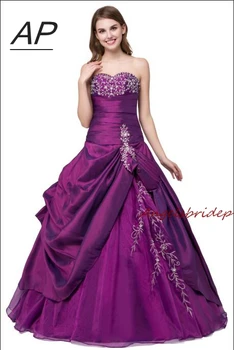 ANGELSBRIDEP Purple Sweet 16 Бальных платьев, пышных платьев, платья без рукавов для дебютанток, платья для особых случаев, недорогие