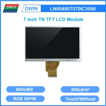 DWIN 7 Дюймов 300 Яркий 800x480 24-битный RGB TN TFT ЖК-Дисплей Модуль Дисплея Резистивный Емкостный Сенсорный Экран Для ESP32 LN80480T070IC3098