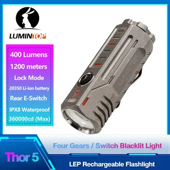 Lumintop Thor 5 20350 Титановый фонарик EDC на большие расстояния 1200 метров Наружное Перезаряжаемое освещение LEP RGB light
