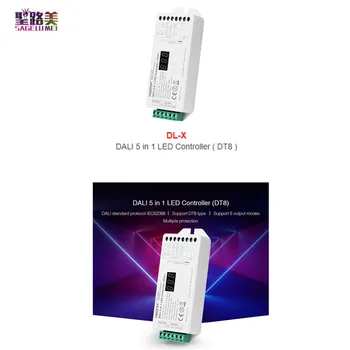 Miboxer DL-X DT8 DALI 5 В 1 Контроллер Светодиодной Ленты Цифровой Диммер Одноцветный RGB RGBW RGB + CCT Интеллектуальное Затемнение для светодиодной ленты