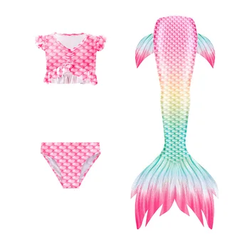 RTS Хвост Русалки для плавания, детские купальники, пляжная одежда, Детская красочная одежда для плавания, комплект бикини