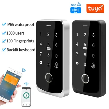 Smart TuYa APP Система контроля доступа к мобильному телефону Дистанционная разблокировка NFC Пароль по отпечатку пальца RFID карта Контроллер дверного замка IP67