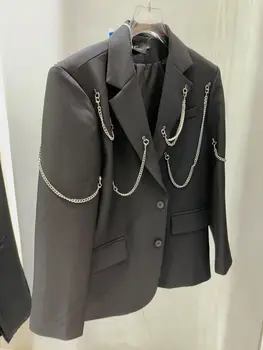 TD9056 Модные мужские пальто и куртки 2023, Полупрозрачная жаккардовая сетка, новый летний свободный костюм в китайском стиле на шнуровке