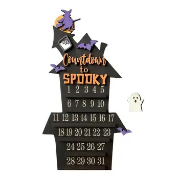 Адвент-календарь обратного отсчета до Хэллоуина С украшением в виде призрака летучей мыши, детский адвент-календарь с движущимися