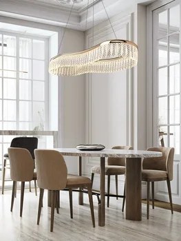 Американская хрустальная люстра AiPaiTe, максимальный диаметр 105 см, регулируется по высоте для гостиной, столовой светодиодной люстры.