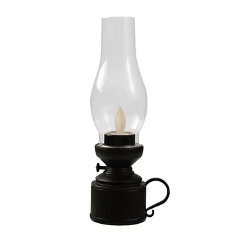 Беспламенная пластиковая керосиновая лампа в стиле ретро с ретро-декором