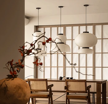 Бумажные люстры Xuan, современный ресторан в китайском стиле, антикварные фонари японского дзен, бамбуковые плетеные лампы