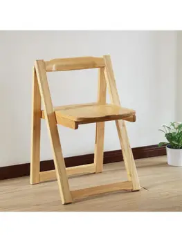 Бытовой складной обеденный стул из массива дерева, кресло с удобной спинкой, письменный стол, креативный обеденный складной стул в скандинавской провинции