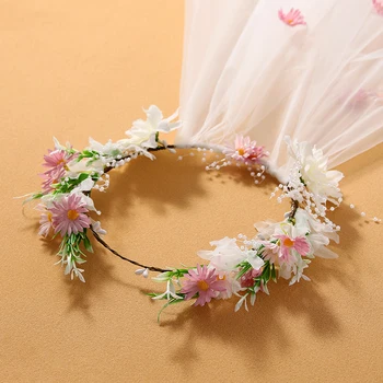 Головной убор с цветочным украшением для невесты, повязка для волос, супер Бессмертное фото, вечернее цветочное кольцо, головной убор с шаром