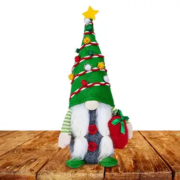 Декор Рождественских гномов Декор Рождественской куклы-гнома Мягкая ткань Белая Борода Санта Украшения для праздничного домашнего стола