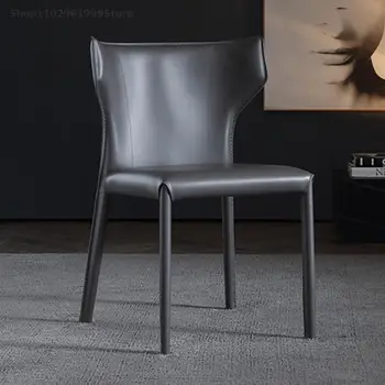 Дизайнерский Современный обеденный стул для кафе-макияжа, Эргономичный Обеденный стул для гостиной, Кожаная металлическая мебель Silla Comedor Design YY50DC
