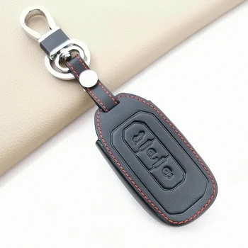 Для Ford Territory EV Высококачественный Кожаный Автомобиль Smart Remote Key Cover Чехол Сумка В Виде Ракушки Держатель Защитная Цепочка Автоаксессуары