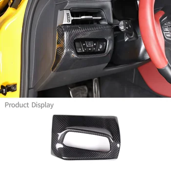 Для Toyota GR Supra A90 2019-2022 Крышка кнопки включения автомобильных фар из настоящего углеродного волокна Декоративная наклейка Аксессуары для интерьера