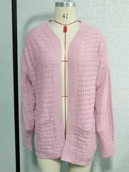 Женский свитер-кардиган 2023, Осенне-зимний новый свободный вязаный топ большого размера с рукавами на плечах