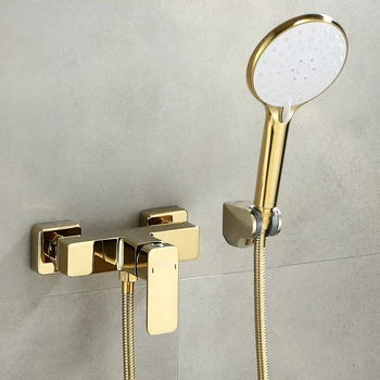 Золотой Смесительный клапан Кран для горячей и холодной воды Латунный переключатель для душа Смеситель для ванны Набор для душа в ванной комнате