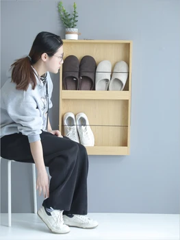 Индивидуальная стойка для обуви, ультратонкий настенный шкаф, ультраузкий 8-сантиметровый обувной шкаф, небольшой бытовой вход, хранилище домашних тапочек