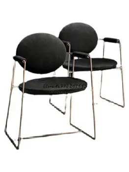 Итальянский Минималистичный Обеденный стул, Легкий Роскошный Стул для книг, Простой Современный Креативный стул со спинкой, Металлический стул для конференций Nordic