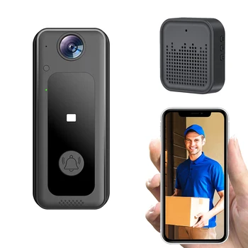 Камера WIFI дверного звонка с широкоугольным визуальным сигналом 125 ° Smart Video Doorbell HD Video Night Vision Поддерживает облачное хранилище SD-карты
