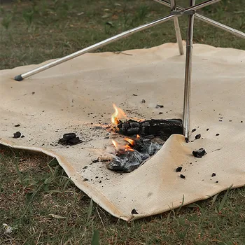 Коврик для кемпинга Огнестойкий коврик из огнеупорного стекла Одеяло для барбекю Ткань для пикника на открытом воздухе Теплоизоляция с огнезащитным покрытием