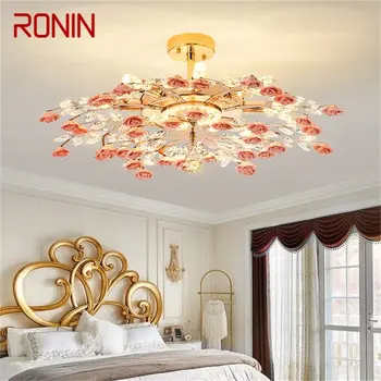Креативные люстры RONIN, хрустальный подвесной светильник, ветка красного цветка, домашний светодиодный светильник для гостиной, столовой