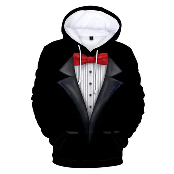 Креативный Поддельный костюм, рубашка, Толстовки с 3D-принтом, мужские Осенние пуловеры в стиле хип-хоп, толстовки, куртка для мальчиков в стиле Харадзюку, уличная одежда, пальто
