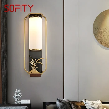 Латунный настенный светильник SOFITY LED, современное роскошное бра, украшение интерьера спальни, Прикроватной тумбочки, гостиной, освещения коридора
