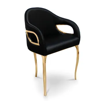 Легкий роскошный обеденный стул из чистой меди, простой современный высококачественный книжный стул со спинкой, художественный стул для отдыха
