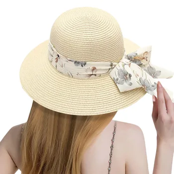 Летние шляпы для женщин, широкие женские соломенные пляжные шляпы, солнцезащитная кепка для маленькой девочки, складные женские шляпы, Походная шляпа для женщин