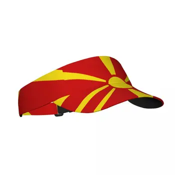 Летняя Воздушная Солнцезащитная Шляпа Флаг Северной Македонии Козырек с защитой от ультрафиолета Спорт Теннис Гольф Солнцезащитная Кепка для бега