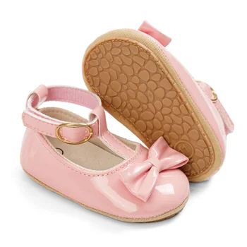 Летняя детская обувь, обувь для кроватки, танцевальная обувь в стиле принцессы, детская обувь из искусственной кожи с обтяжкой по щиколотку, кроссовки для первых прогулок на мягкой резиновой подошве.