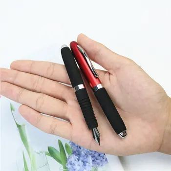Мини-авторучка Металлическая ручка с титановым черным наконечником, Портативная Карманная чернильная ручка для обучения бизнесу