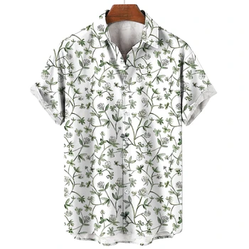 Мужская рубашка на Хэллоуин с 3D принтом Plum Blossom Claus, рубашки для пляжных вечеринок с короткими рукавами, мужская уличная одежда для отдыха, Свободный гавайский топ