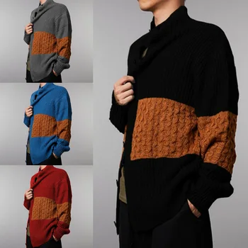 Мужской кардиган 2023, вязаное пальто с длинным рукавом, осенне-зимний новый мужской свитер