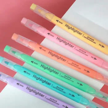 Набор двухголовочных маркеров, 6-цветная мягкая маркерная ручка для защиты глаз для студентов