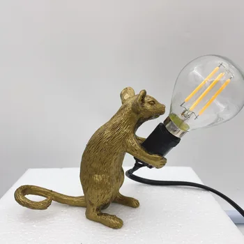 Настольная лампа для мыши Nordic Animal Lamps Гостиная Столовая Спальня Магазин одежды Украшение Настольной лампы из Мультяшной смолы