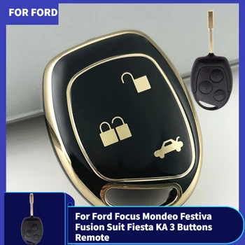 Новый автомобильный брелок из ТПУ для Ford Focus Mondeo Festiva Fusion Suit Fiesta KA с 3 кнопками для дистанционного ключа, защитный чехол для брелка