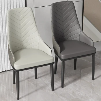 Обеденный стул Nordic из искусственной кожи Легкий Роскошный ресторан Удобные обеденные стулья со спинкой Табуреты для отдыха Мебель для столовой