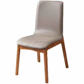 Обеденный стул из массива дерева, современный Простой обеденный стул, Легкая роскошная пружинящая губка с наполнителем высокой плотности, выбор нескольких стилей
