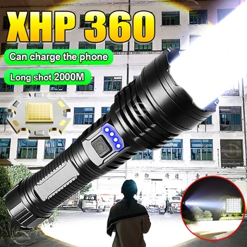 Обновление XHP360 Высокомощный Перезаряжаемый Светодиодный фонарик, Освещение 300㎡ Мини-вспышек, Военно-Тактический фонарь XHP70, Фонарь