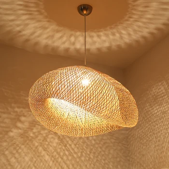 Подвесной светильник из скандинавского дерева, подвесная лампа в виде птичьей клетки E27, украшение гостиной, подвесной светильник из дерева, Столовая, спальня, светильники