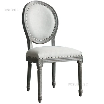 Простые обеденные стулья, ретро мебель для дома, креативный обеденный стул из массива дерева, кресло для фотостудии, обеденный стул U