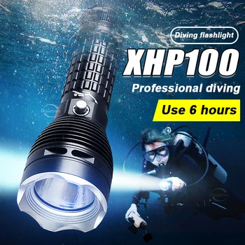 Профессиональный фонарик для дайвинга XHP100 мощностью 8000 Лм, подводная лампа, мощный фонарь для подводного плавания, светодиодный фонарик высокой мощности, фонарь