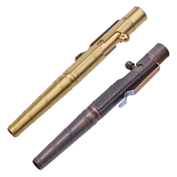 Ретро ручка с бамбуковым узлом, крутая военная ручка, гладкая гелевая ручка для письма