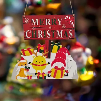 Рождественская деревянная подвеска с цветным рисунком, Рождественская елка, Маленькая подвеска С Рождеством, Рождественские украшения 2024