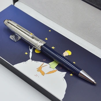 роскошная шариковая ручка Little Prince синего и серебристого цветов с 163 роликами / Шариковая ручка / авторучка для канцелярских принадлежностей марки Write refill pen