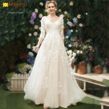 Свадебное платье трапециевидной формы с V-образным вырезом и аппликацией на заказ, изысканное Свадебное платье Богини